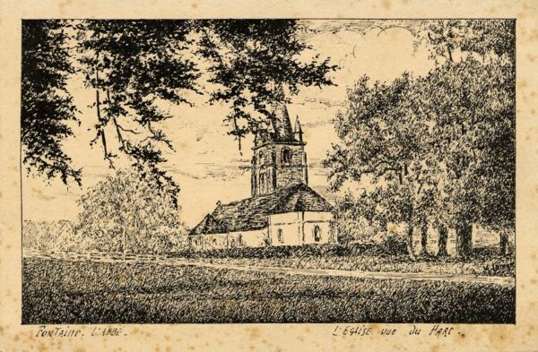 Fontaine-l'Abbé - L'église vue du parc