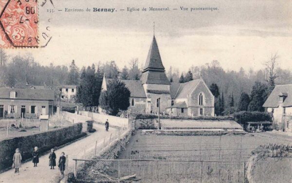 Menneval - L'église - Vue panoramique