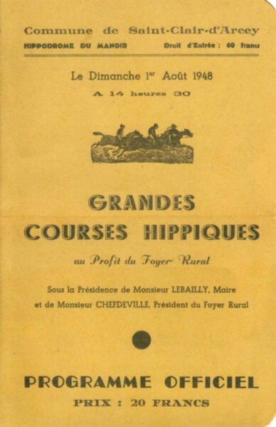 St-Clair-d'Arcey - Grandes Courses Hippiques (01-08-1948)