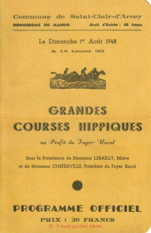 St-Clair-d'Arcey - Grandes Courses Hippiques (01-08-1948)