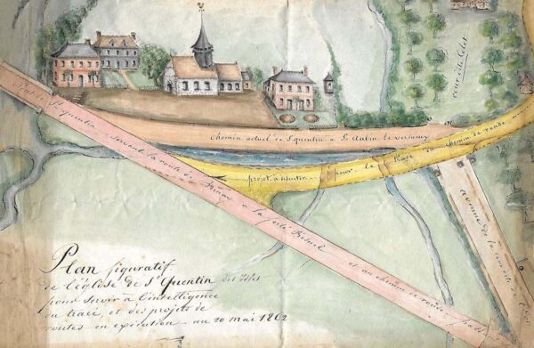 St-Quentin-des-Isles - Plan figuratif de l'église (1862)