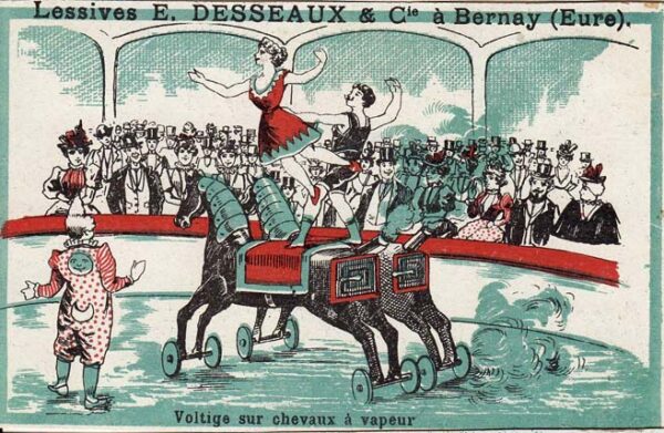 Lessives DESSEAUX - Voltige sur chevaux à vapeur